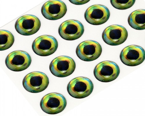 3D Epoxy Fish Eyes, Dorado, 9 mm